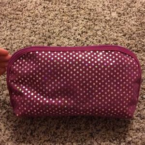 Purple Polkadot makeup bag